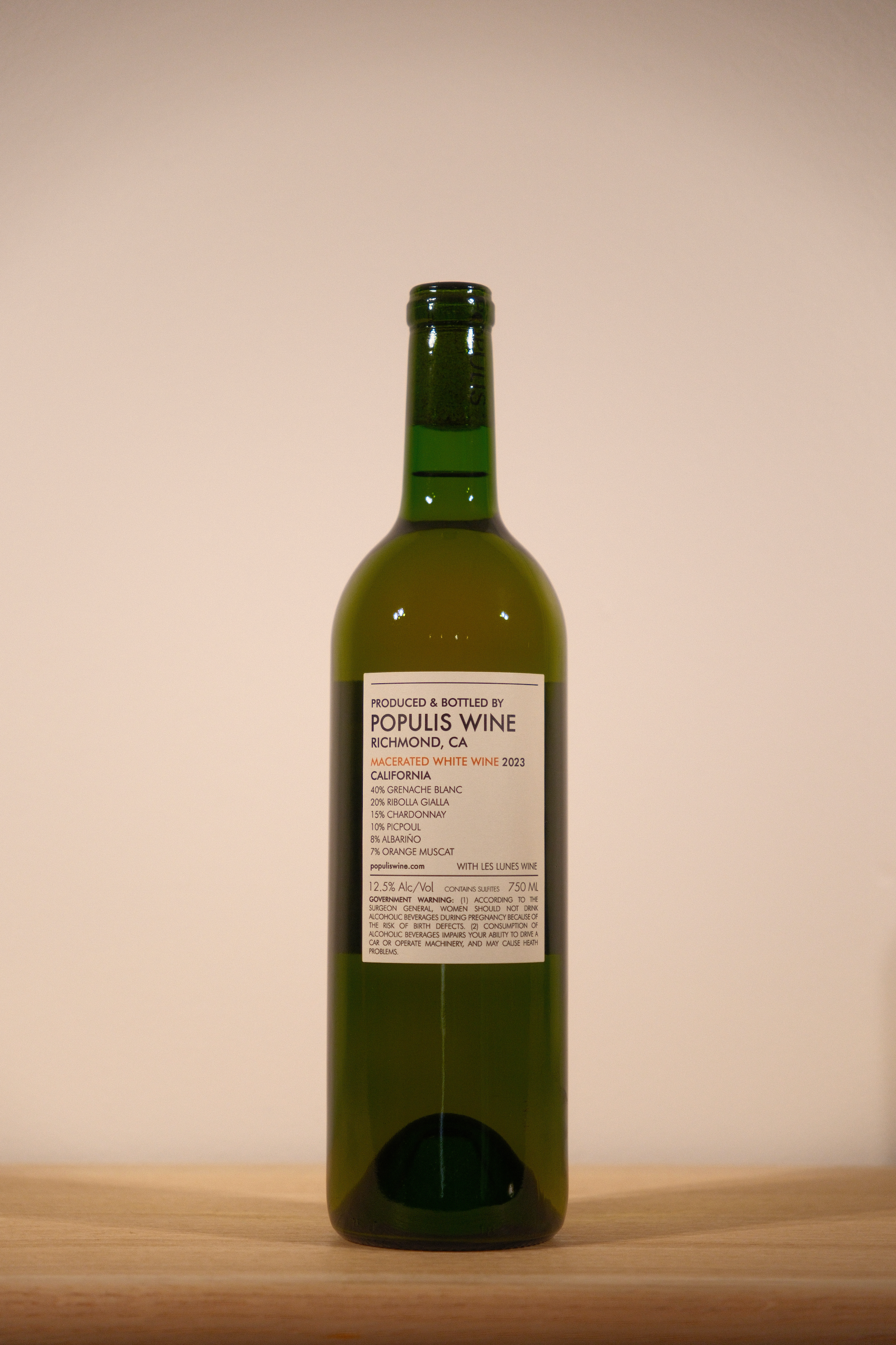 Les Lunes Wines 'Populis' Macerated White Wine Redwood Valley 2023