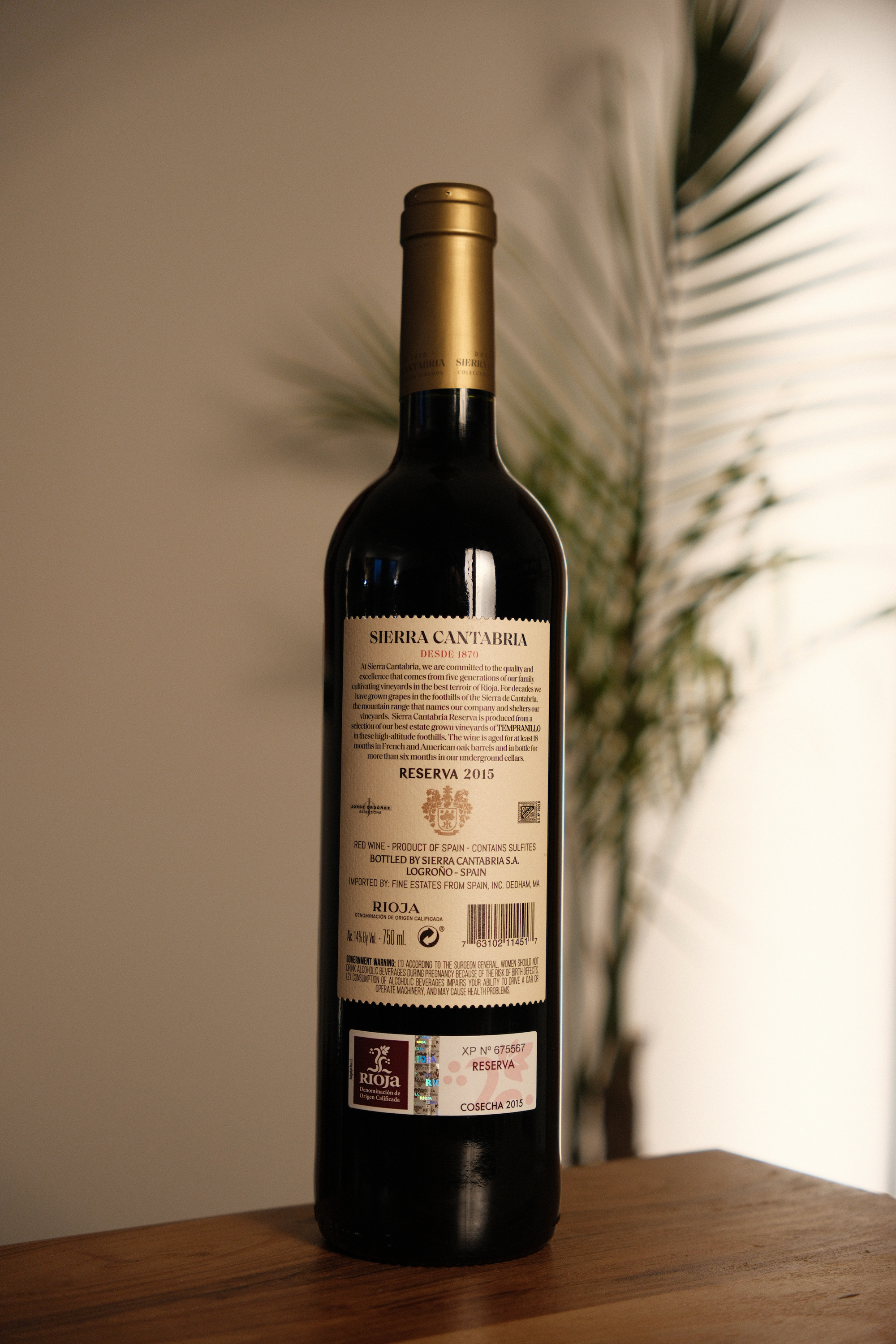Sierra Cantabria Rijoa Reserva 2015